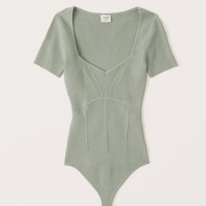 Abercrombie & Fitch Corset-Inspired Short-Sleeve Bodysuit NWOT in Black